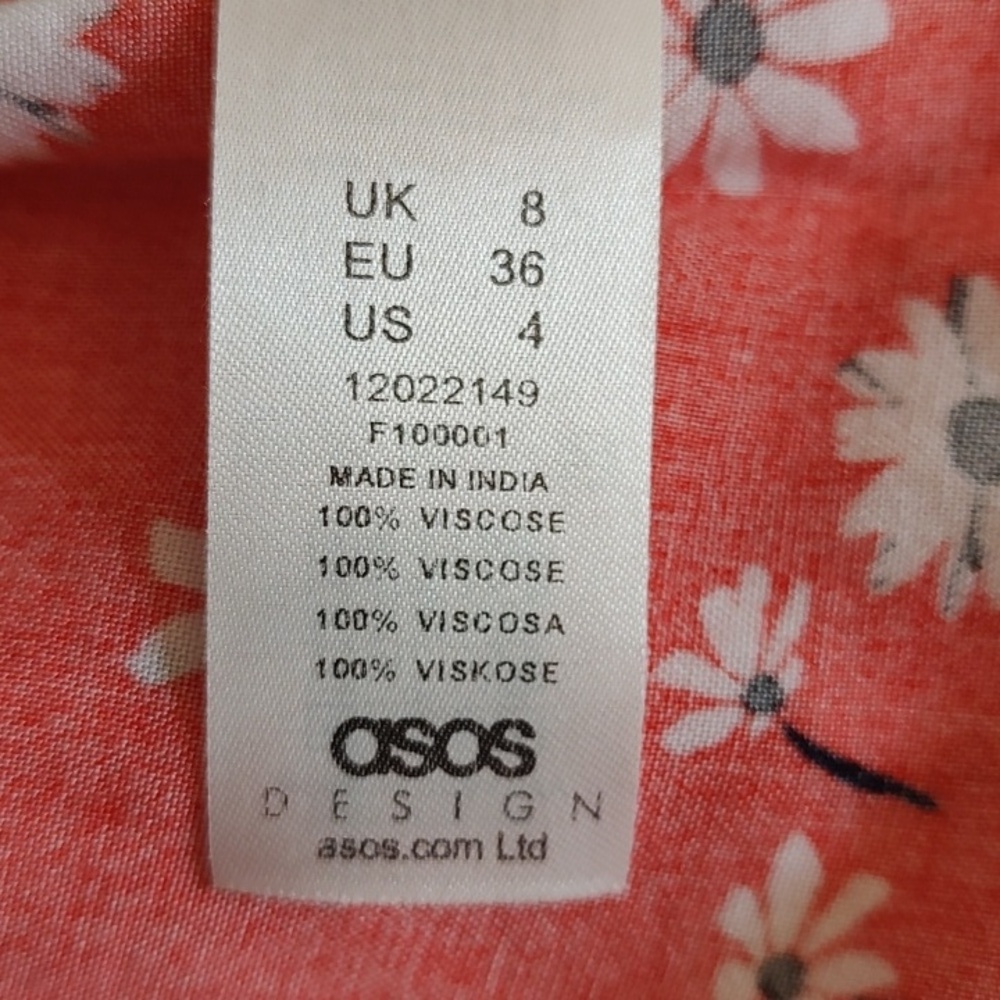 ASOS Red Floral Sleeveless Maternity Dress Size 4 - Picture 5 of 5